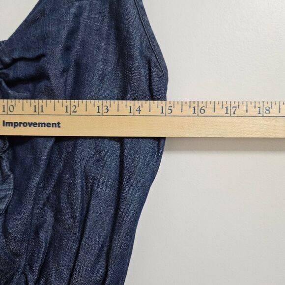 Mossimo Co. Denim Strappy Tie Front Romper Women’s Small Blue Jumper Boho  EUC - Picture 6 of 11